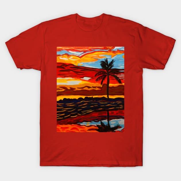 Sunset Palms By Scott Hulderson T-Shirt by Scott Hulderson